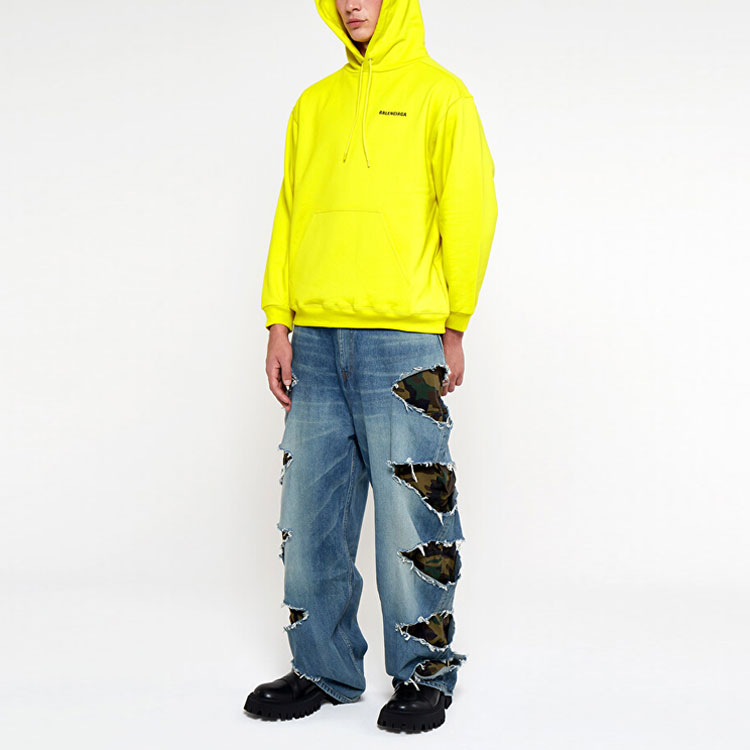 Balenciaga Yellow Logo Print Long Sleeve Hoodie 600583TIV847440 圖 6