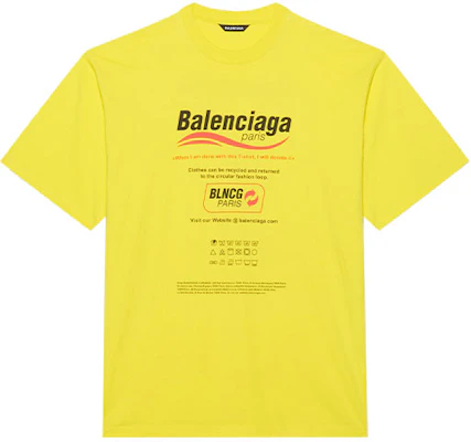 Camiseta Balenciaga Amarilla Oversize con Estampado de Logo. 651795TKVF87175 Order Camiseta Balenciaga Amarilla Oversize con Estampado de Logo. 651795TKVF87175