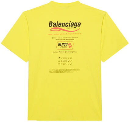 Camiseta Balenciaga Amarilla Oversize con Estampado de Logo. 651795TKVF87175 Lookbook Camiseta Balenciaga Amarilla Oversize con Estampado de Logo. 651795TKVF87175