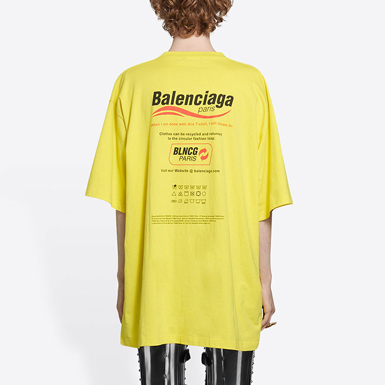 Purchase Camiseta Balenciaga Amarilla Oversize con Estampado de Logo. 651795TKVF87175
