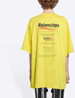 Camiseta Balenciaga Amarilla Oversize con Estampado de Logo. 651795TKVF87175 Purchase Camiseta Balenciaga Amarilla Oversize con Estampado de Logo. 651795TKVF87175