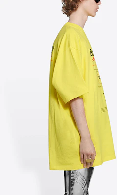 Camiseta Balenciaga Amarilla Oversize con Estampado de Logo. 651795TKVF87175 Details for Camiseta Balenciaga Amarilla Oversize con Estampado de Logo. 651795TKVF87175