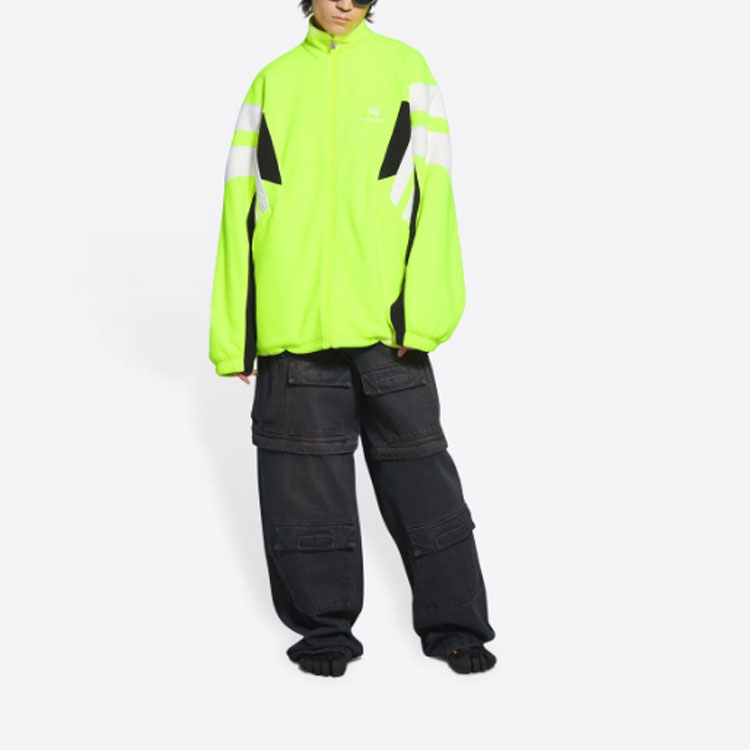 Shop Balenciaga Kuning Zip-Up Track Jacket dengan Kolar Berdiri 675272TJQ320720