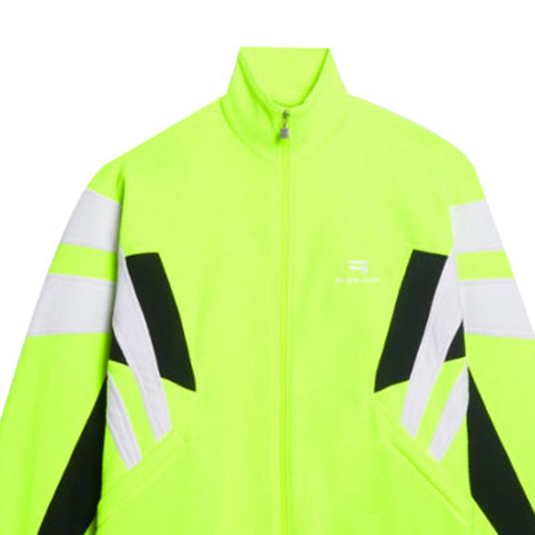 Sizing Balenciaga Kuning Zip-Up Track Jacket dengan Kolar Berdiri 675272TJQ320720