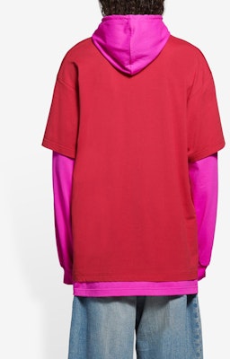 Balenciaga Your Logo Here Hooded T-Shirt 'Raspberry/White' Purchase Balenciaga Your Logo Here Hooded T-Shirt 'Raspberry/White'