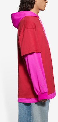 Balenciaga Your Logo Here Hooded T-Shirt 'Raspberry/White' Details for Balenciaga Your Logo Here Hooded T-Shirt 'Raspberry/White'