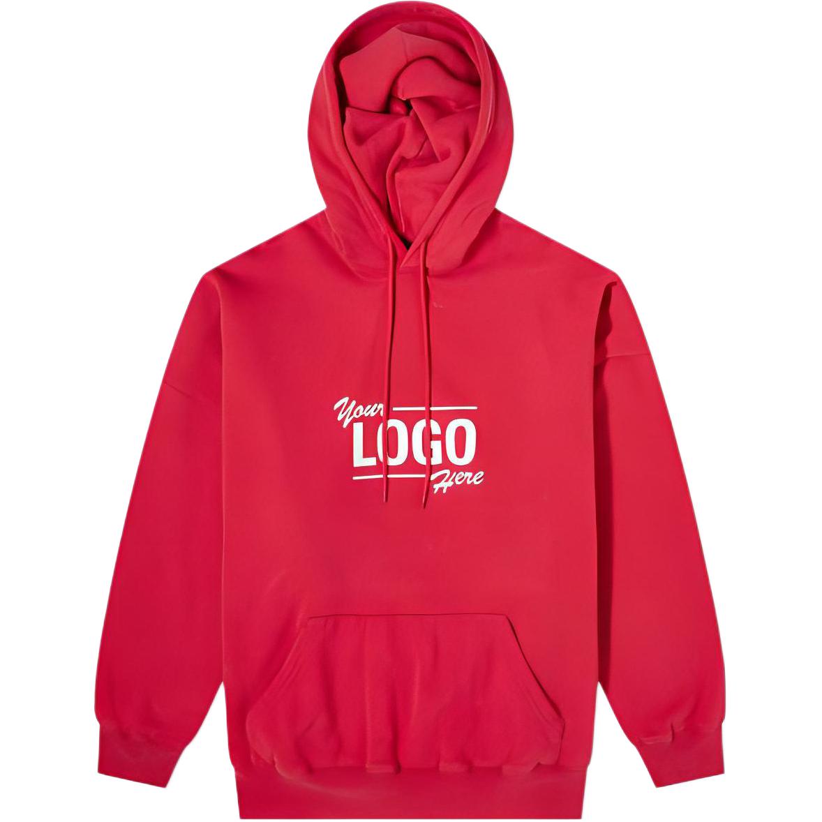 Balenciaga Your Logo Here Red Popover Hoodie  Letter Print Sweatshirt. 651799-TKV83-6295