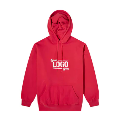 Balenciaga Your Logo Here Red Popover Hoodie Letter Print Sweatshirt. 651799-TKV83-6295