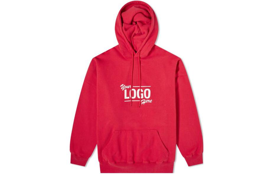 Balenciaga Your Logo Here Red Popover Hoodie  Letter Print Sweatshirt. 651799-TKV83-6295 圖 2