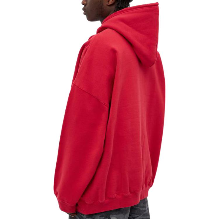 Balenciaga Your Logo Here Red Popover Hoodie  Letter Print Sweatshirt. 651799-TKV83-6295 圖 4