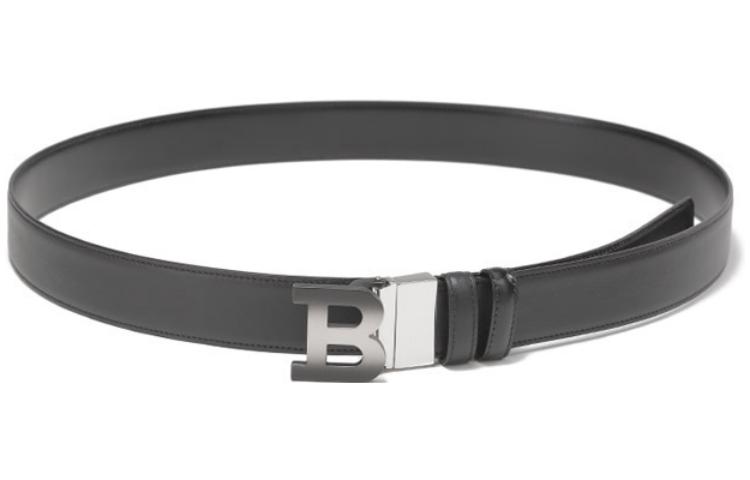 BALLY  Black Adjustable Leather Reversible Belt with B Buckle - 3.5cm Width 6301760 圖 4