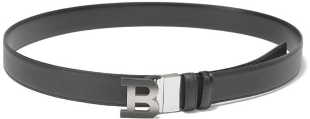 BALLY Black Adjustable Leather Reversible Belt with B Buckle - 3.5cm Width 6301760 Shop BALLY Black Adjustable Leather Reversible Belt with B Buckle - 3.5cm Width 6301760