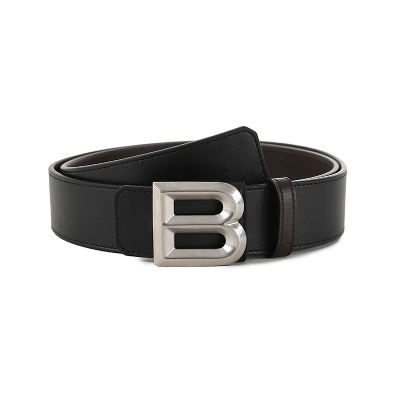 Order BALLY 黑/棕色雙面皮帶，B字扣，寬3.5公分。 6307305