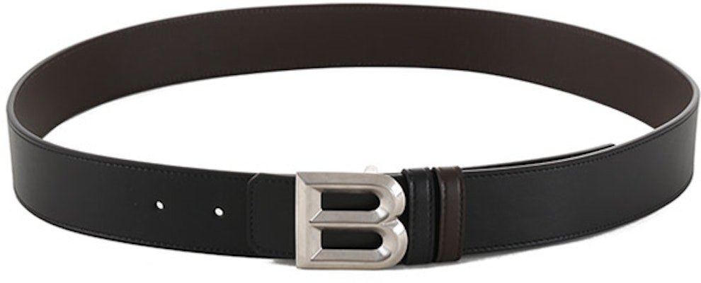 BALLY 黑/棕色雙面皮帶,B字扣,寬3.5公分。 6307305 Shop BALLY 黑/棕色雙面皮帶,B字扣,寬3.5公分。 6307305