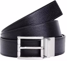 BALLY Black Calfskin Leather Belt with Logo Buckle, 3.5CM Wide. 6308776 BALLY Black Calfskin Leather Belt with Logo Buckle, 3.5CM Wide. 6308776