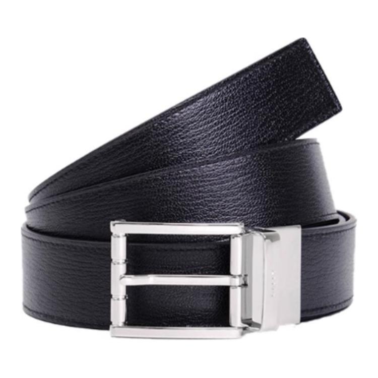 BALLY  Black Calfskin Leather Belt with Logo Buckle, 3.5CM Wide. 6308776 圖 2