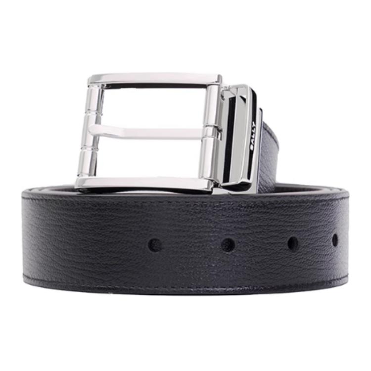 BALLY  Black Calfskin Leather Belt with Logo Buckle, 3.5CM Wide. 6308776 圖 3