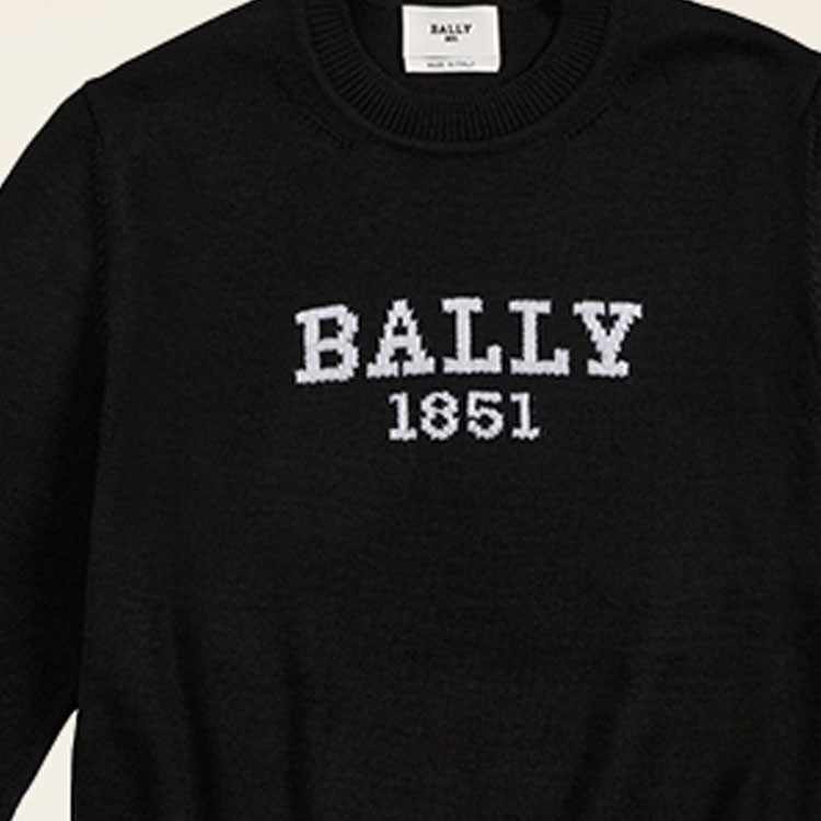 Lookbook BALLY Sweater Hitam Crew Neck Desain Santai dengan Cetak Huruf. 6302515
