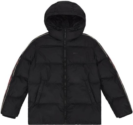 발리 로고 스트라이프 트림 지퍼 프론트 블랙 후드 재킷. 6302513 Order 발리 로고 스트라이프 트림 지퍼 프론트 블랙 후드 재킷. 6302513