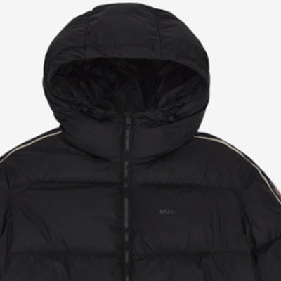 발리 로고 스트라이프 트림 지퍼 프론트 블랙 후드 재킷. 6302513 Details for 발리 로고 스트라이프 트림 지퍼 프론트 블랙 후드 재킷. 6302513