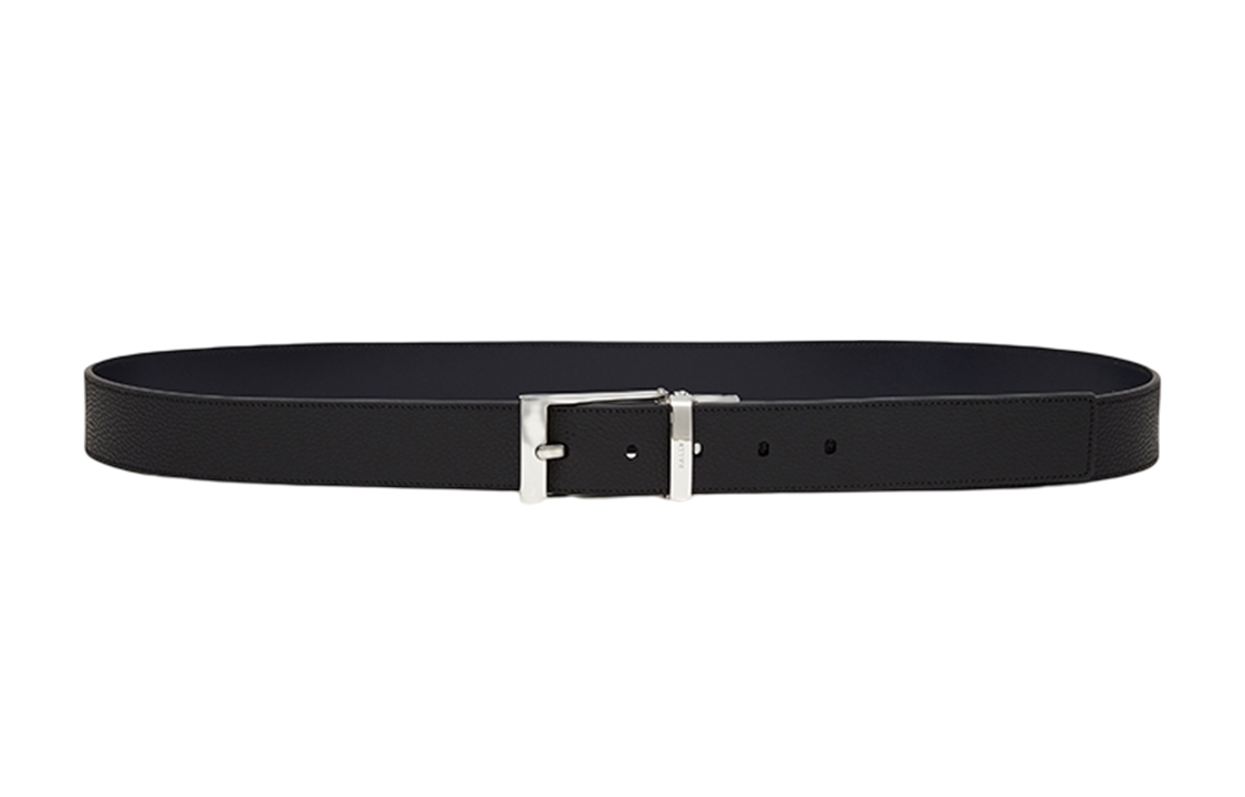 BALLY  Black Leather Belt, Stylish & Minimalist with Pin Buckle, 3.5cm Wide 6225410