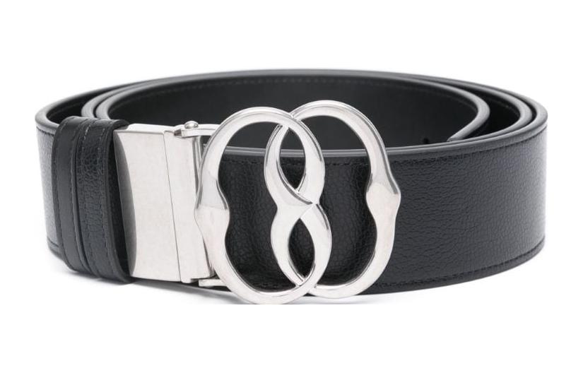 BALLY  Black Leather Belt with Logo Design, 4CM Width. 6305265