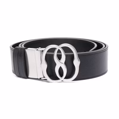 BALLY Black Leather Belt with Logo Design, 4CM Width. 6305265