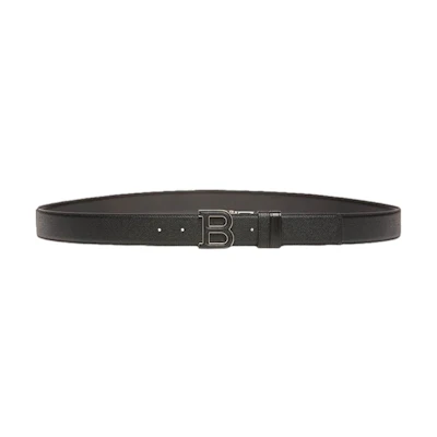 BALLY Black Leather Belt with Reversible Smooth Buckle 6301455