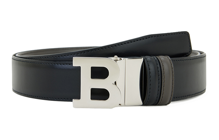 BALLY  Black Leather Fashion Belt with Trendy Buckle BBUCKLE35M 9D6
