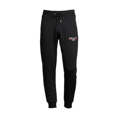 BALLY Black Letter Print Drawstring Jogger Pants. M4OU201