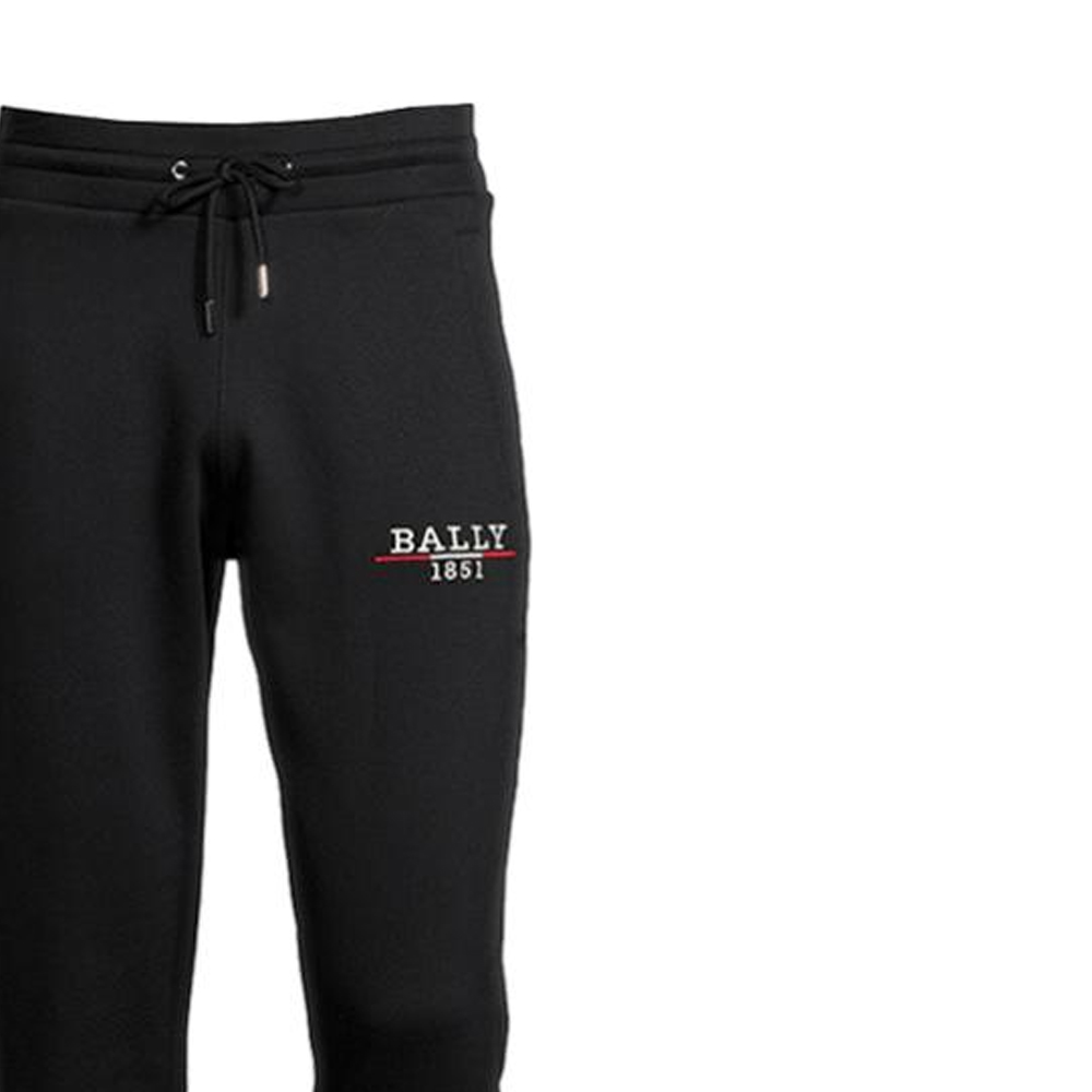 Sizing 발리 블랙 레터 프린트 드로스트링 조거 팬츠. M4OU201