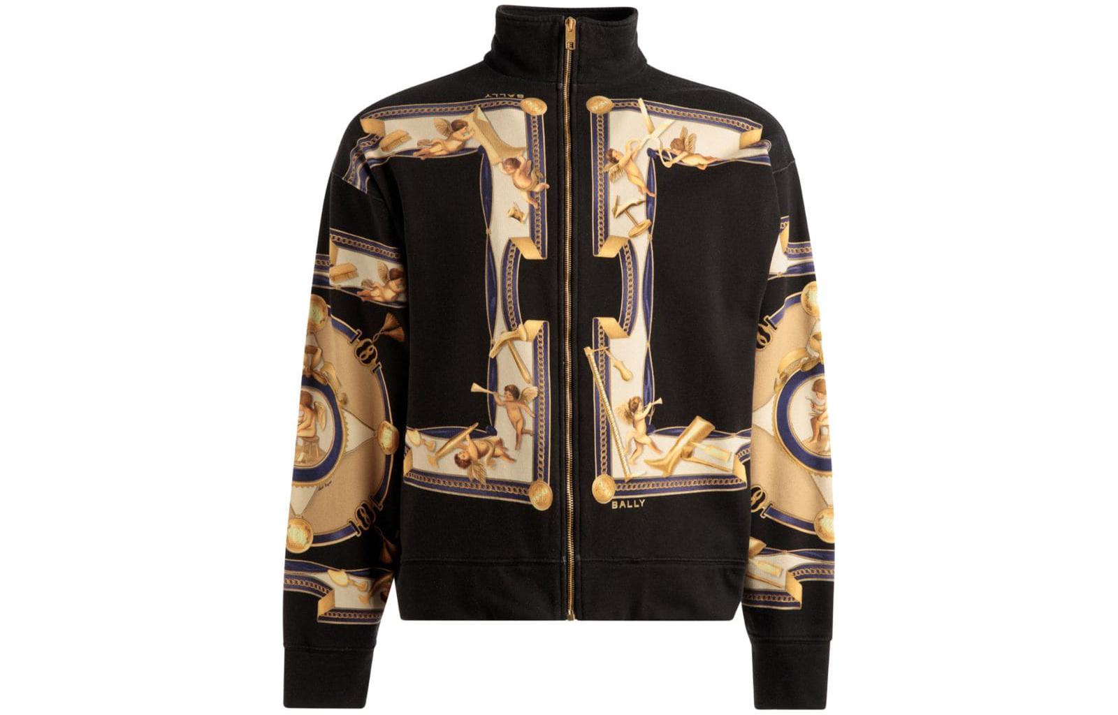 Order 발리 블랙 패턴 프린트 스탠드 칼라 재킷 MJE04DCO255