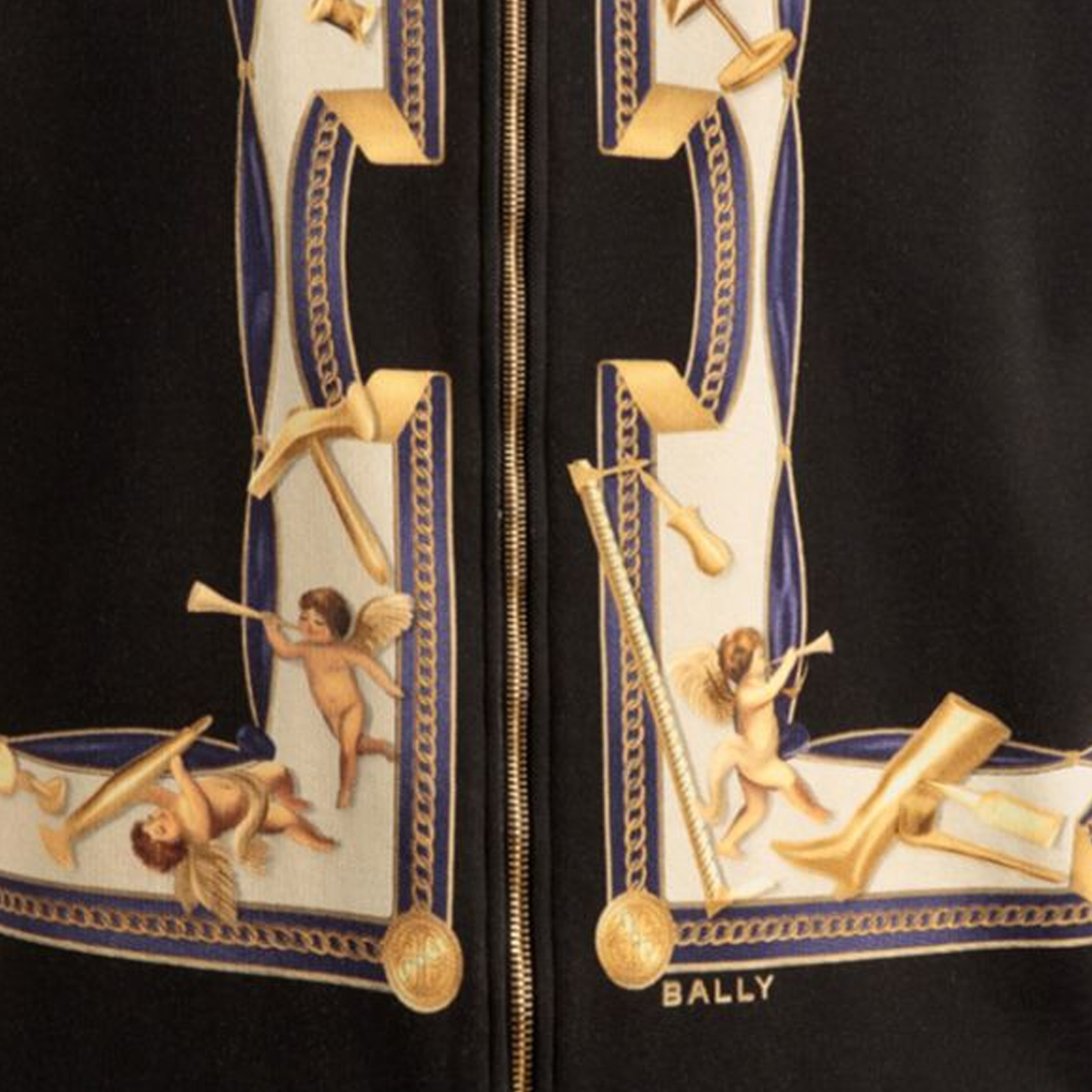 Sizing 발리 블랙 패턴 프린트 스탠드 칼라 재킷 MJE04DCO255