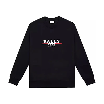 BALLY Black Pullover Sweatshirt with Letter Print. 603088