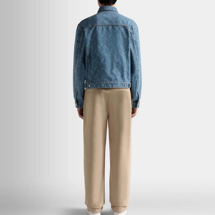 Details for 발리 블루 데님 재킷 로고 프린트와 버튼다운 칼라. 6306731