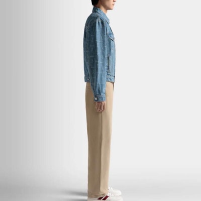 발리 블루 데님 재킷 로고 프린트와 버튼다운 칼라. 6306731 Sizing 발리 블루 데님 재킷 로고 프린트와 버튼다운 칼라. 6306731