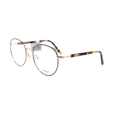 BALLY BY5046-H Black-Gold Round Frame Optical Glasses - Avant-Garde Series BY5046-H 005