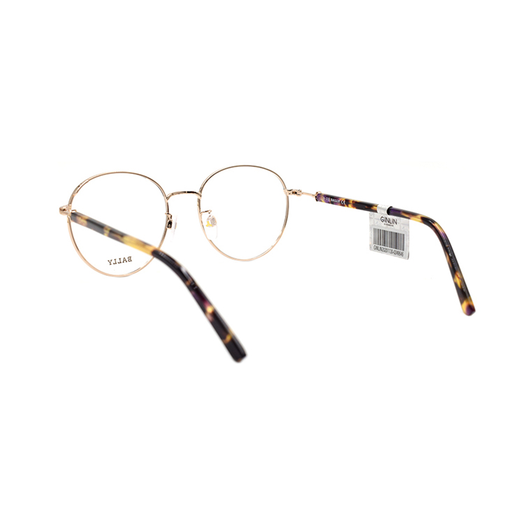 Shop BALLY BY5046-H Kacamata Bingkai Bulat Hitam Emas - Seri Avant-Garde BY5046-H 005