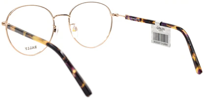 Shop BALLY BY5046-H Gafas Ópticas Redondas Negro-Dorado - Serie Avant-Garde. BY5046-H 005