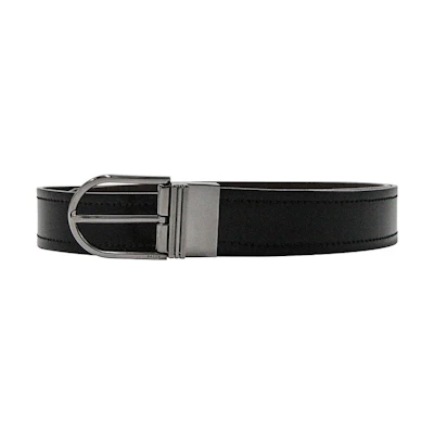 BALLY Classic Black Leather Reversible Belt, 4cm Wide, Business Casual. 6229046