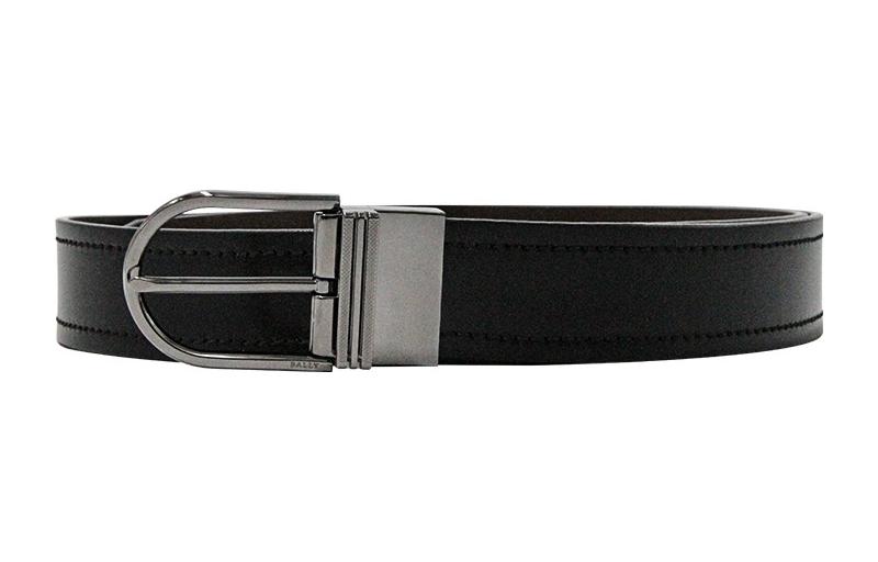 BALLY  Classic Black Leather Reversible Belt, 4cm Wide, Business Casual. 6229046 圖 2