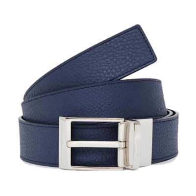 BALLY Dark Blue Leather Belt with Pin Buckle Design, 3.5CM Wide. 6308169