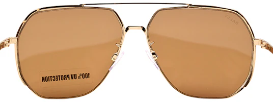Shop BALLY Gafas de Sol Deportivas Doble Haz BY0063-H Oro/Marrón Oscuro BY0063-H 28E