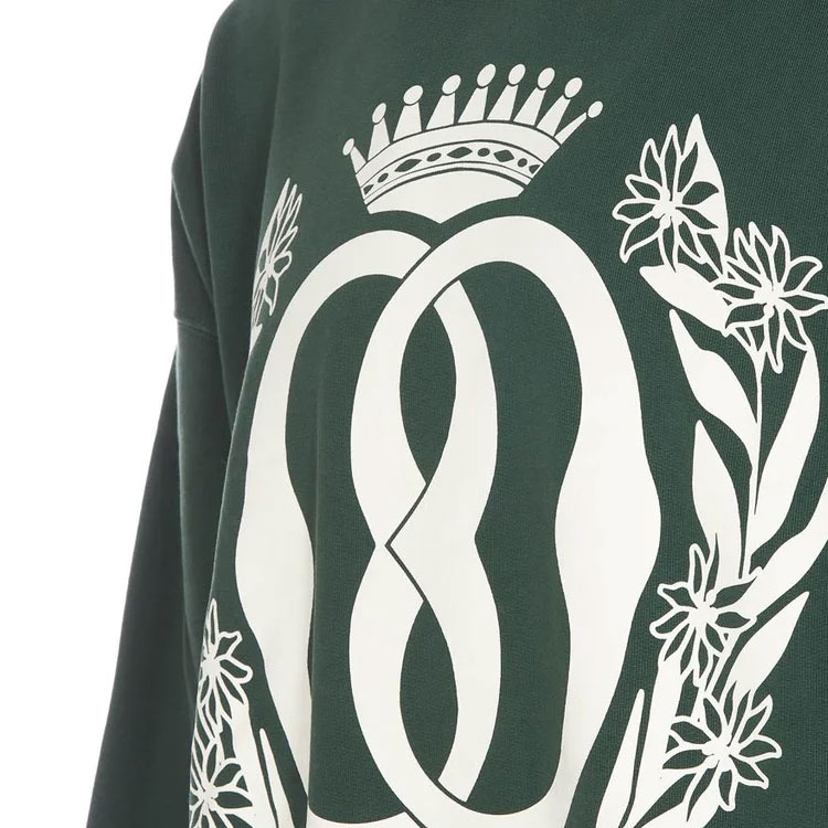 Details for BALLY Hoodie Sweater Lengan Panjang Motif Bunga Hijau. MJE03BCO227U652