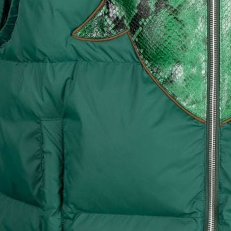 Details for 발리 그린 스네이크 프린트 지퍼 캐주얼 베스트. 6305031