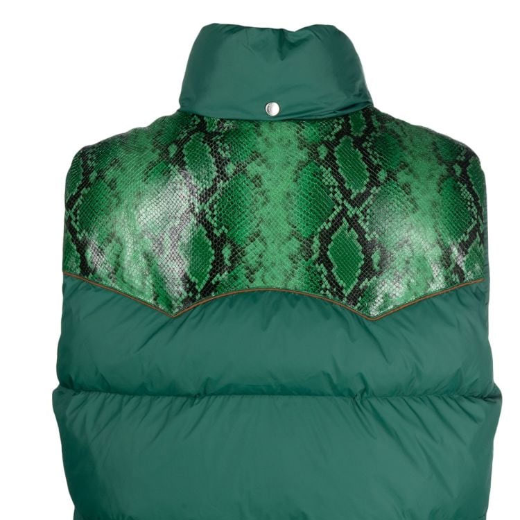 Sizing 발리 그린 스네이크 프린트 지퍼 캐주얼 베스트. 6305031