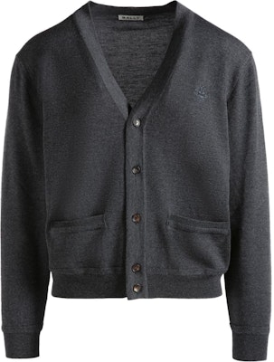 발리 그레이 V넥 니트 가디건 로고 자수. MKN04QWO046 Buy 발리 그레이 V넥 니트 가디건 로고 자수. MKN04QWO046