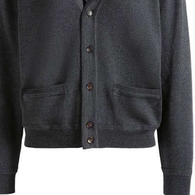 발리 그레이 V넥 니트 가디건 로고 자수. MKN04QWO046 Details for 발리 그레이 V넥 니트 가디건 로고 자수. MKN04QWO046