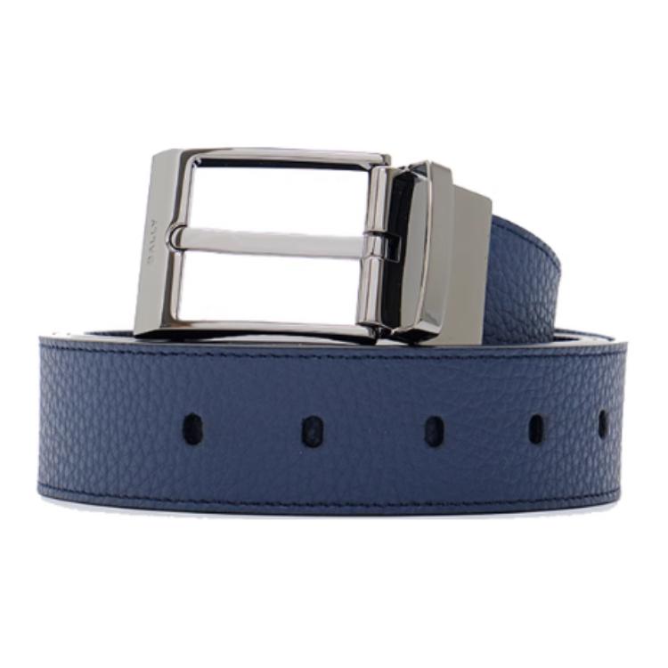 Lookbook BALLY 字母標誌皮帶, 深藍色紋理設計, 寬度3.5CM. 6308117