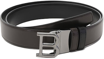 BALLY Leather Reversible Belt with B Buckle, Adjustable, Width 3.5cm. 6303184 BALLY Leather Reversible Belt with B Buckle, Adjustable, Width 3.5cm. 6303184